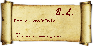 Bocke Lavínia névjegykártya